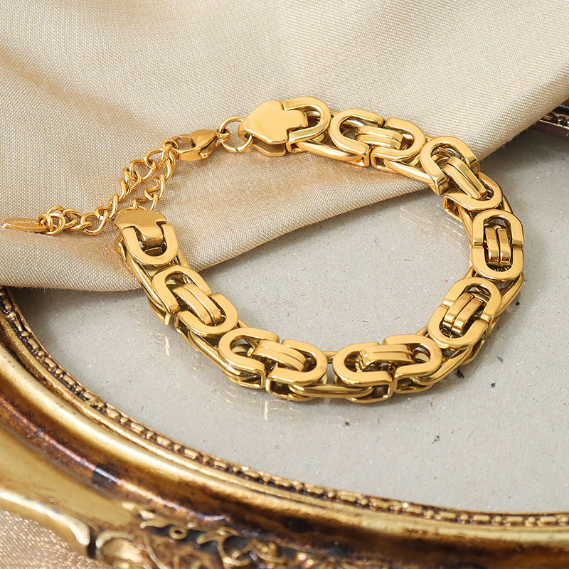 Bracelet 18K gold retro hip-hop style design