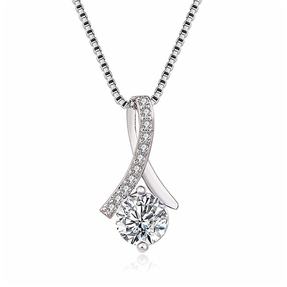 Necklace Delicate Herringbone Diamond Design Gift Box Pendant for Your Soul Mate