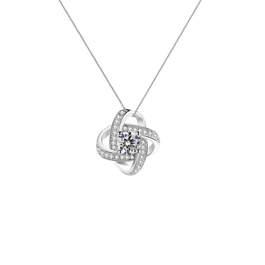 Necklace For Mom Fashionable Trendy hollow four-leaf clover and diamond design gift box