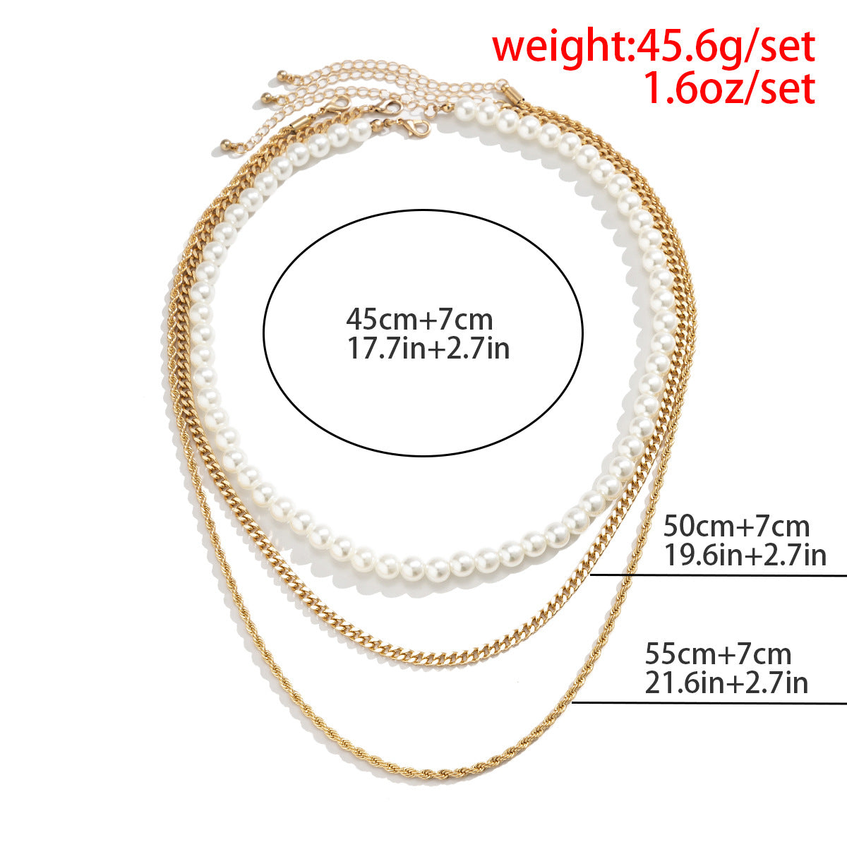 Necklace Simple and Trendy Pearl chain/twist chain/NK chain multi-layered design