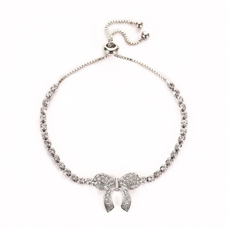 Bracelet For Women Girls Fashionable Crystal Adjustable Diamond Butterfly