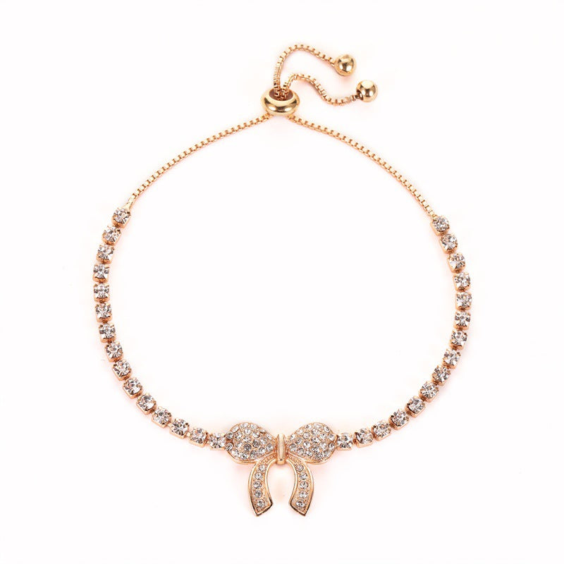 Bracelet For Women Girls Fashionable Crystal Adjustable Diamond Butterfly