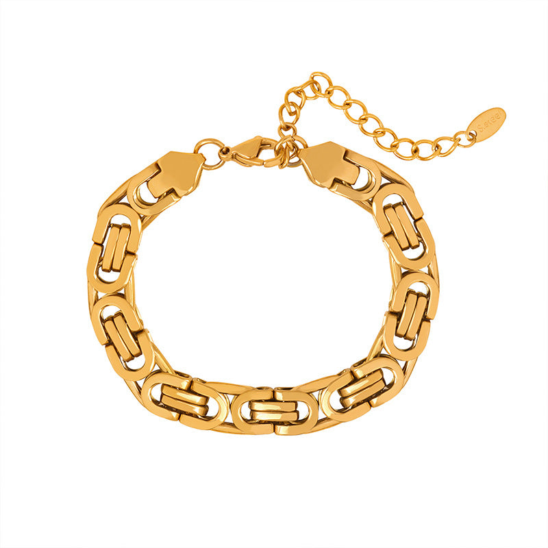 Bracelet 18K gold retro hip-hop style design