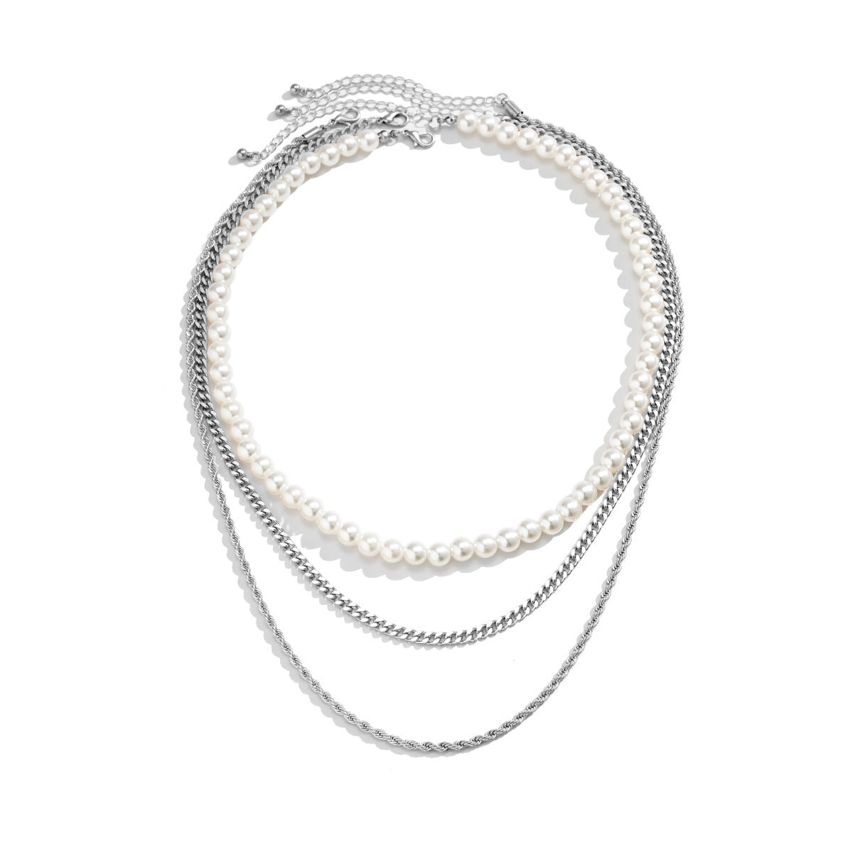 Necklace Simple and Trendy Pearl chain/twist chain/NK chain multi-layered design