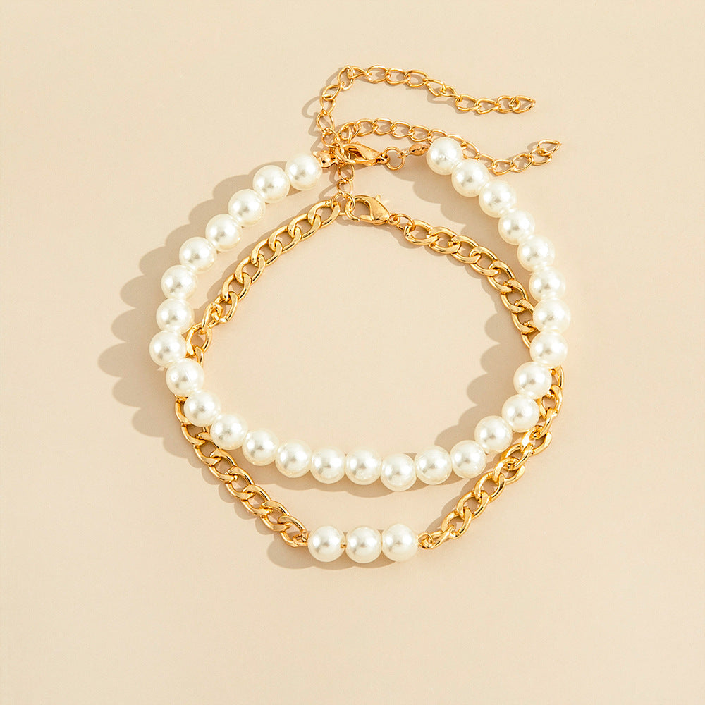 Anklet Pearl and chain two-piece for Women