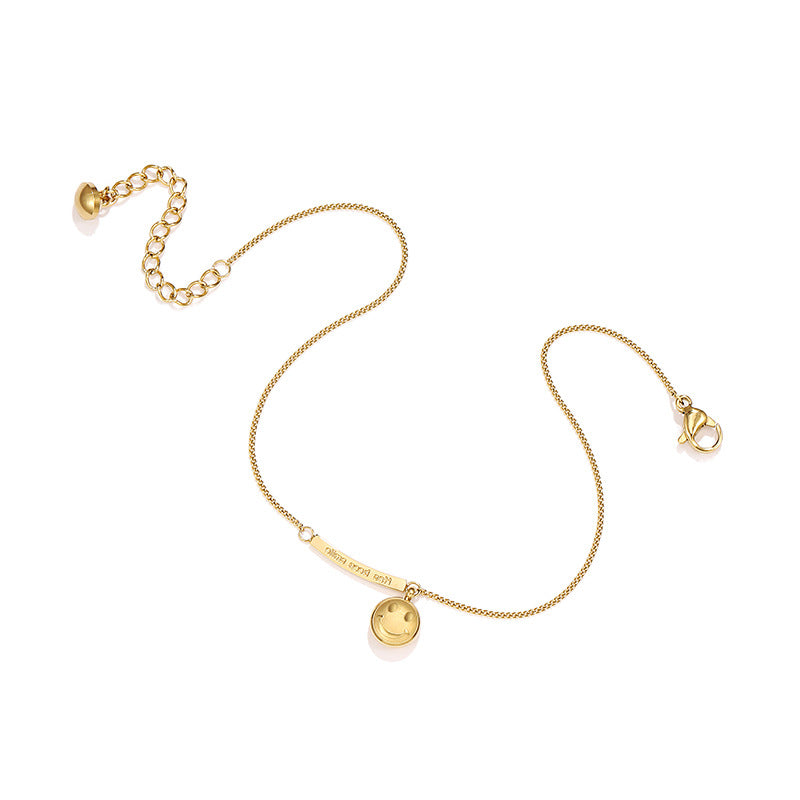 Anklet 18K Gold Fashion Light Luxury  Versatile Smiley Face Design