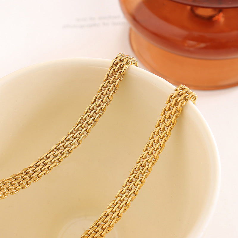 Necklace 18K gold fashionable versatile simple braided chain design