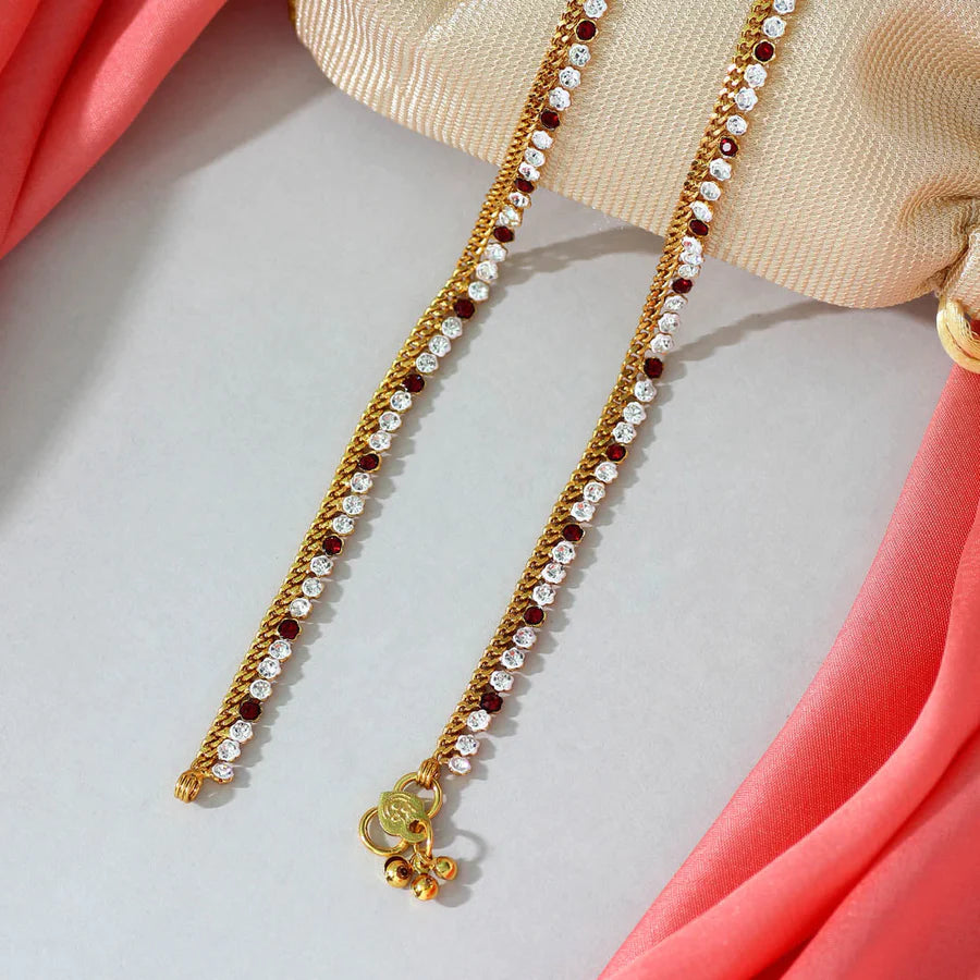 Anklets For Women Gold-Plated Rhinestones Party Wedding Sangeet Gift Jewelry