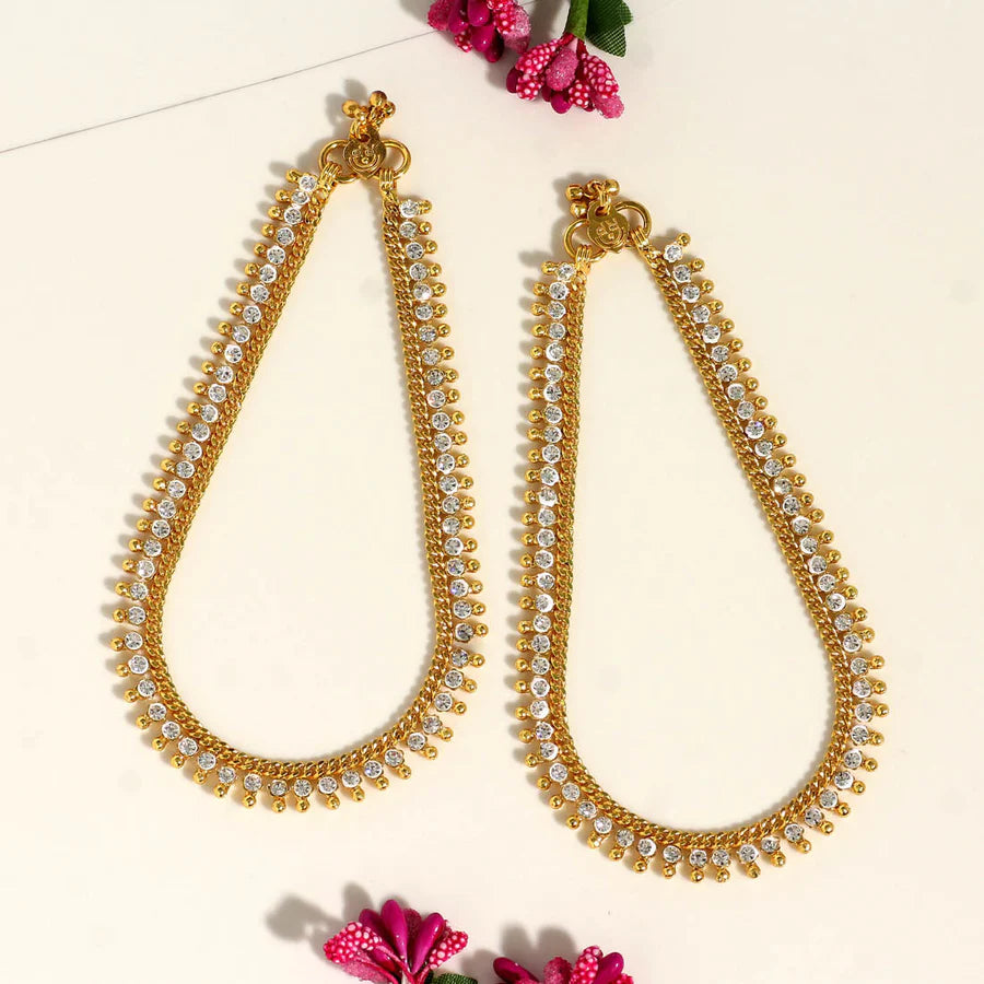 Anklets For Women Gold-Plated Rhinestones Party Wedding Sangeet Gift Jewelry