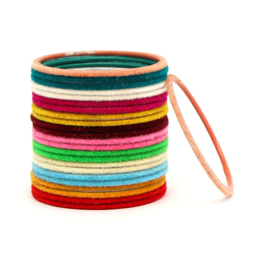 Kids Bangles Multi Color Velvet Sets Party Eid Gift Birthday Jewelry