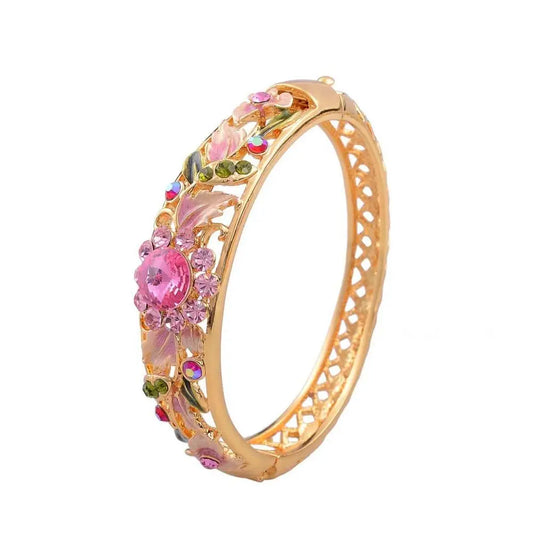 Bracelet For Women Cloisonne Ethnic Style Hollow Wide Fashion Bracelet Party Wedding Gift Jewelry