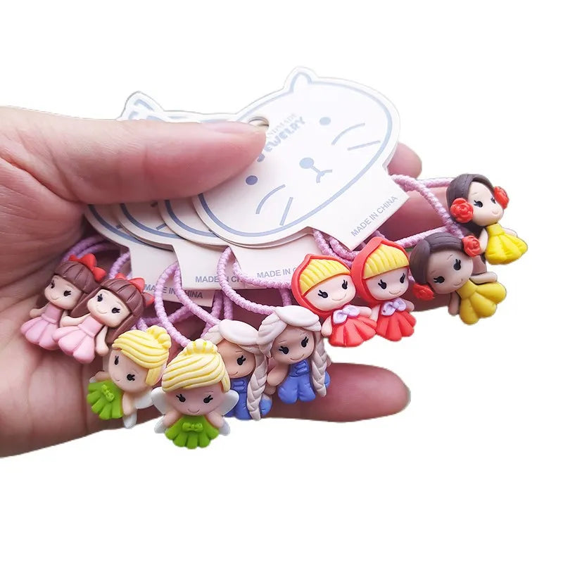 Hair Bands Children Girls 2PCS New Animals Princess Cute Headwear Kids Elastic Ropes Hair Accessories