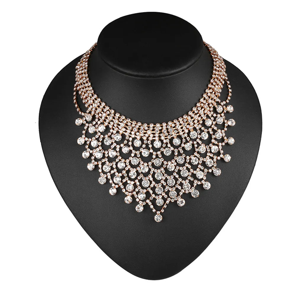 Necklace for Women Sparkling Rhinestone  Engagement Party Wedding Fashion Jewelry