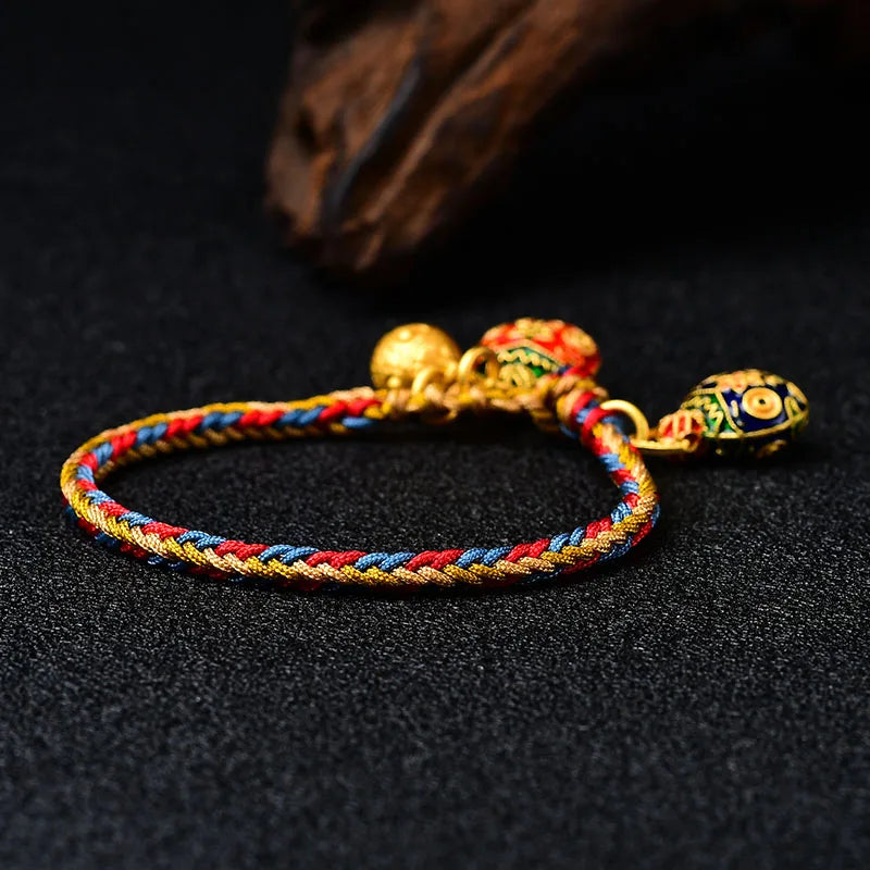 Bracelet Colorful Rope Lucky Bracelet Golden Ancient Gold Roasted Blue Hand String Gift Jewelry