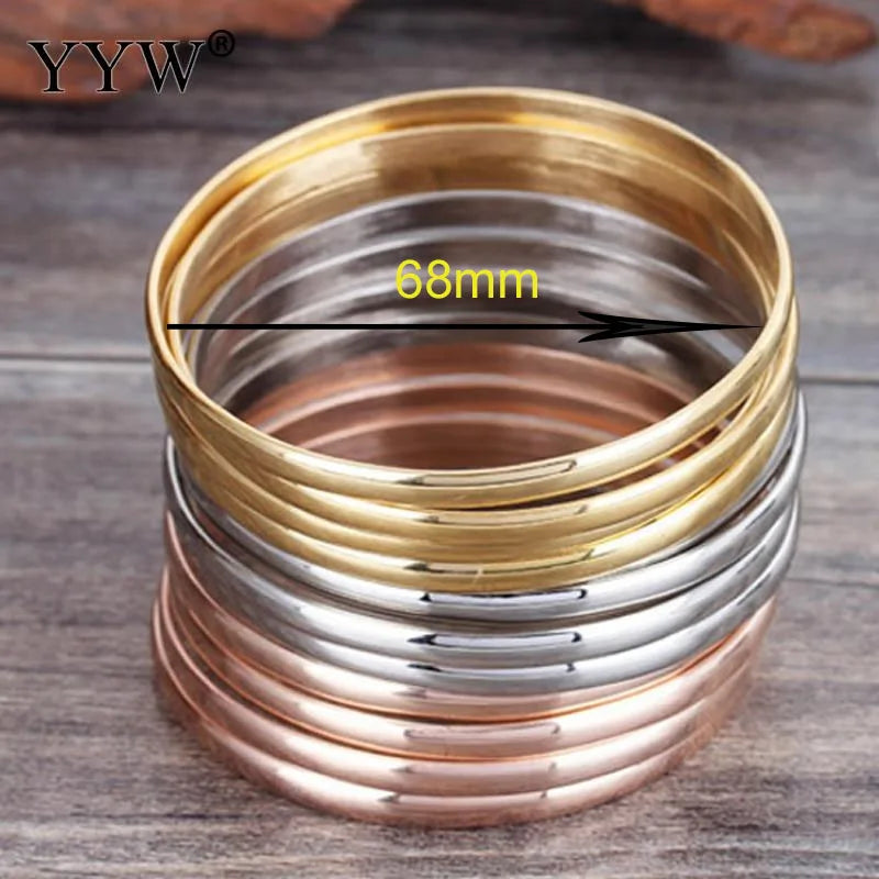 Bracelets Stainless Steel Bangle Set 9/12/7pcs 68mm Trendy Woman Jewelry Gifts