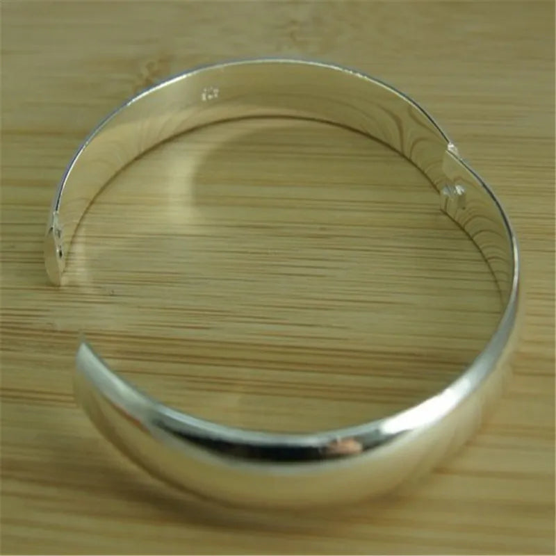 Bracelets For Women New 925 Sterling Silver Simple Glossy Open Fashion Gift Jewelry