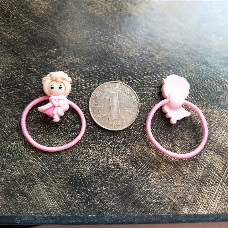 Hair Bands Children Girls 2PCS New Cute Cartoon Princess Doll Figurines Bands