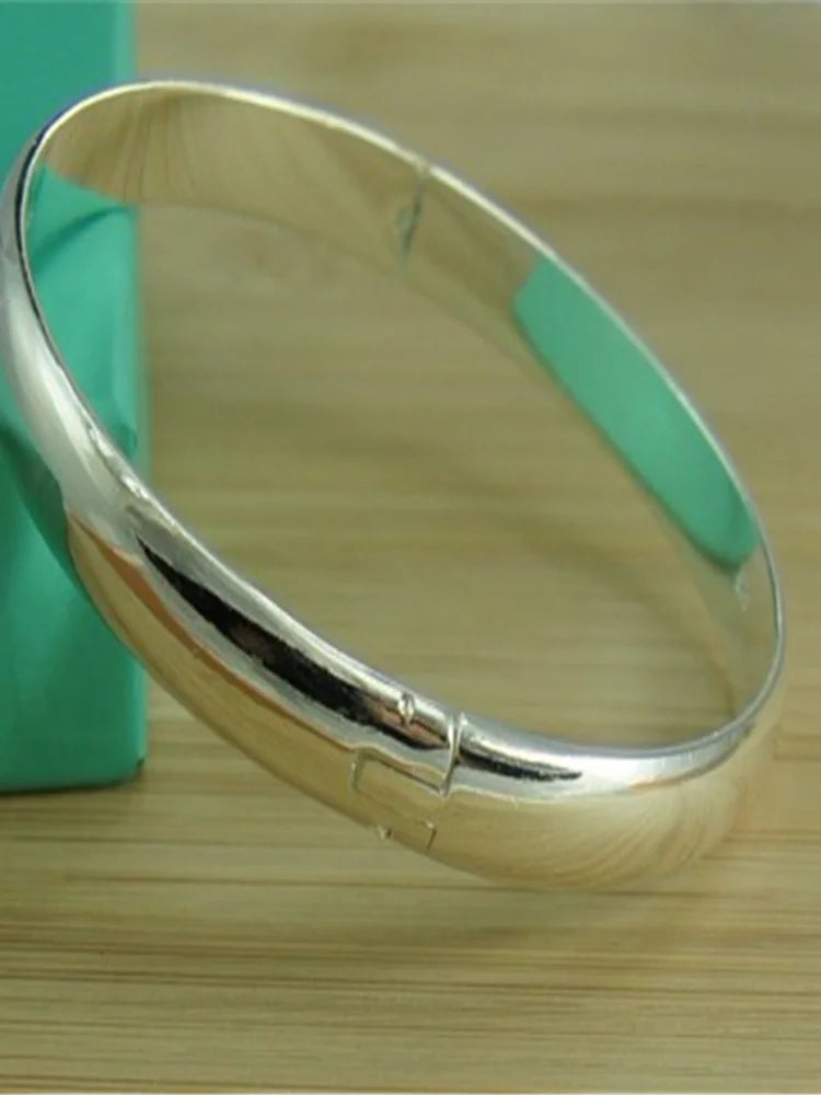 Bracelets For Women New 925 Sterling Silver Simple Glossy Open Fashion Gift Jewelry