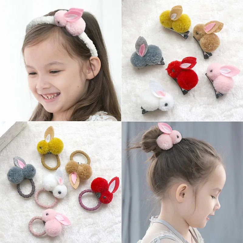 Hair Bands Girls Rubber band Cute Rabbit Set Baby Headband Hairpins Fashion Hair Accessories Ornament Gift