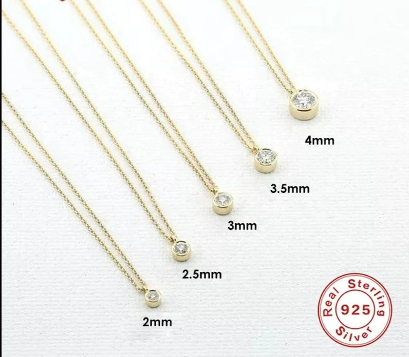 Necklace for Women Zircon 925 Sterling Silver Choker Simple Temperament Gold Necklaces Wedding Jewelry