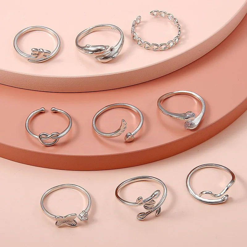 Toe Ring 9PCS/Set Women High Quality Copper Unique Adjustable Retro-Style