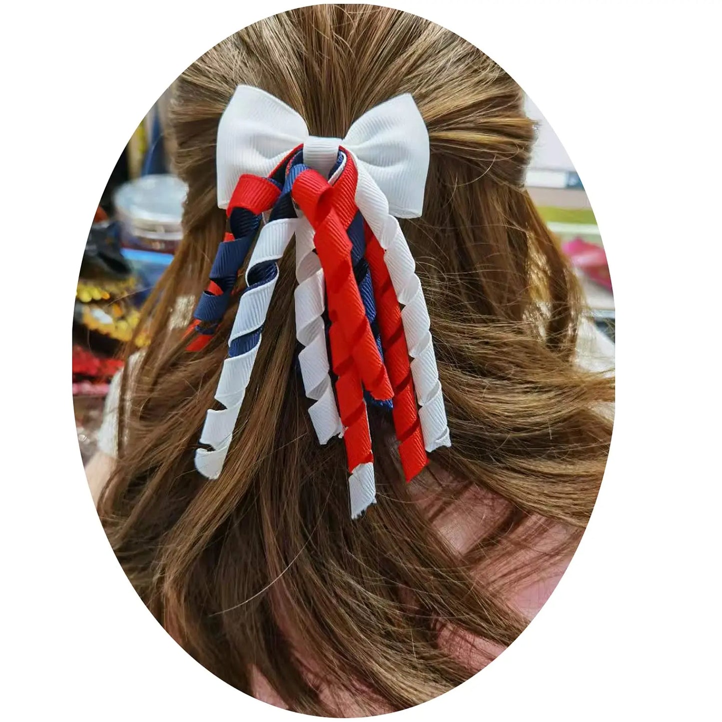 Hair Ties Girls with Bows Ribbon Curly Hair Bows Elastic Hair Bands Ponytail Holders Hair Accessories