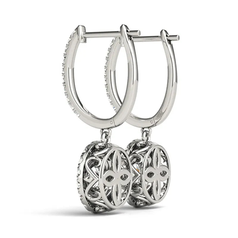 Huitan New Wedding Trend Eternity Earrings for Women Full Bling کیوبک Zirconia سادہ خوبصورت خواتین کے لوازمات کلاسک زیورات