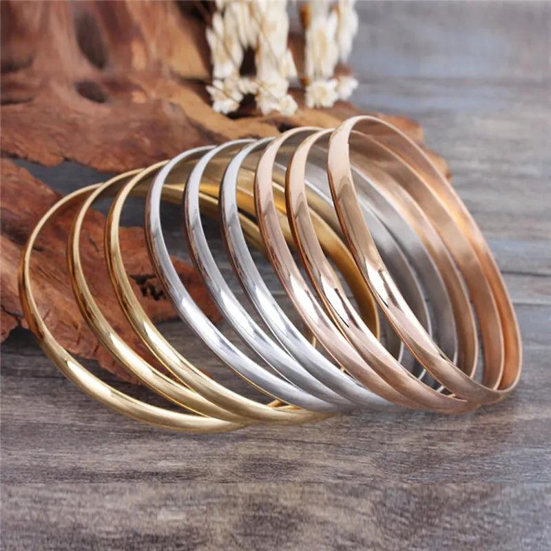 Bracelets Stainless Steel Bangle Set 9/12/7pcs 68mm Trendy Woman Jewelry Gifts