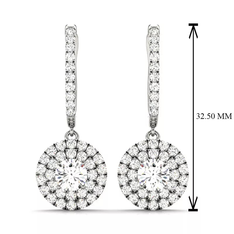 Huitan New Wedding Trend Eternity Earrings for Women Full Bling کیوبک Zirconia سادہ خوبصورت خواتین کے لوازمات کلاسک زیورات