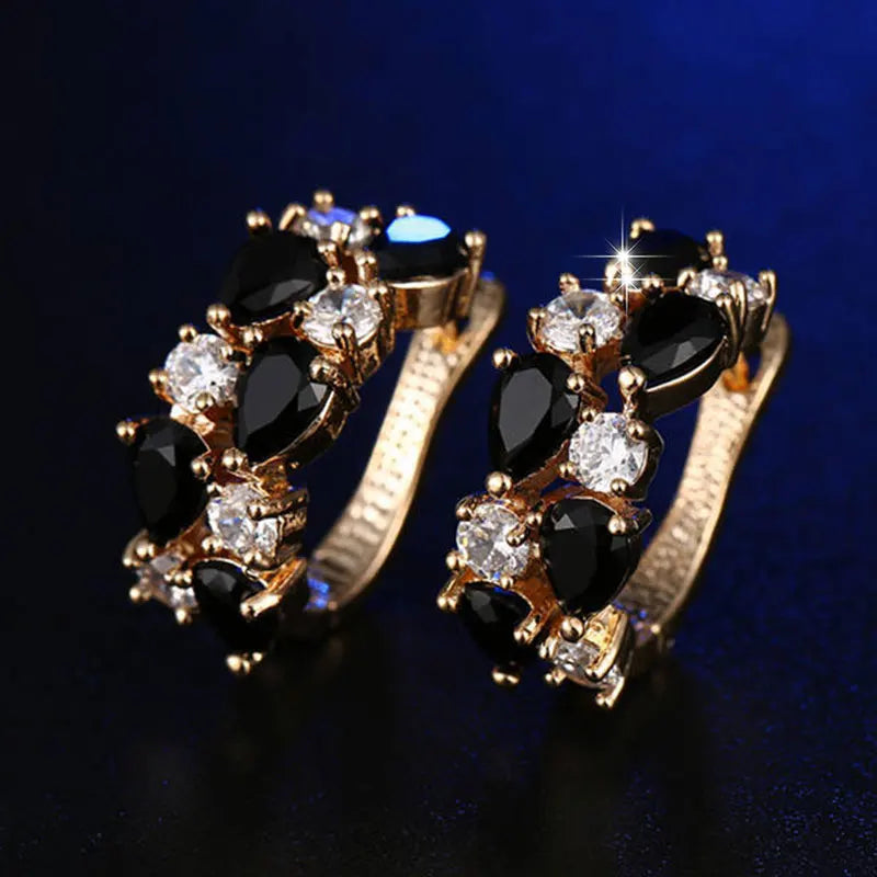 Earring Studs for Women Trendy 13 Colors Zircon 14K Gold Plated fashion Jewelry