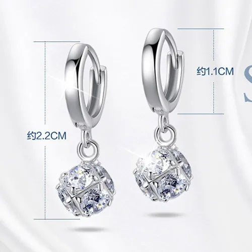 Earring Stud Jewelry New Arrival Shiny CZ Zircon 925 Sterling Silver