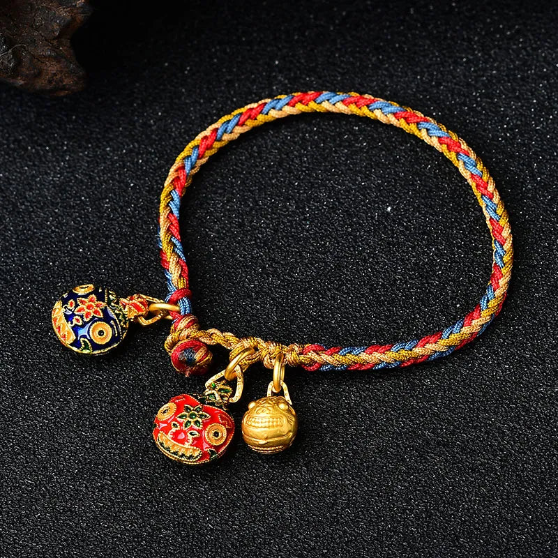 Bracelet Colorful Rope Lucky Bracelet Golden Ancient Gold Roasted Blue Hand String Gift Jewelry