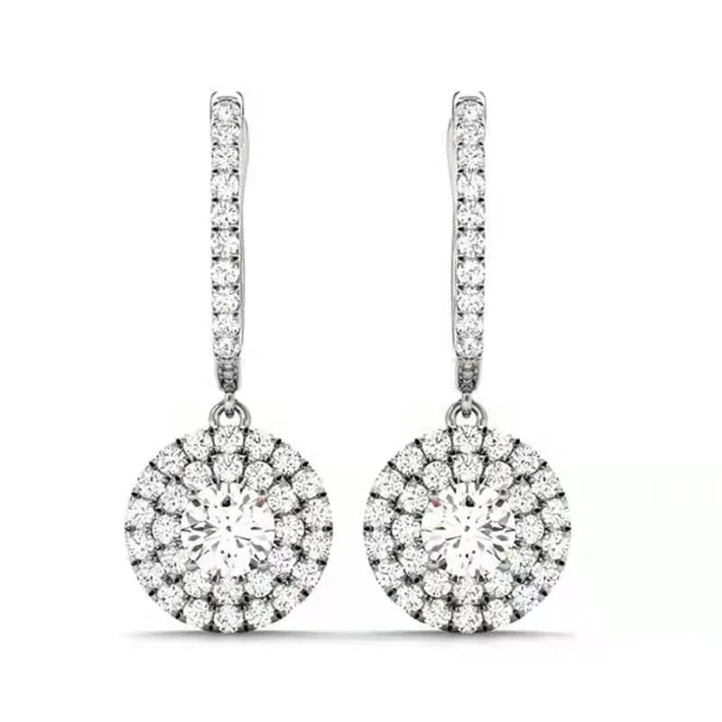 Huitan New Wedding Trend Eternity Earrings for Women Full Bling کیوبک Zirconia سادہ خوبصورت خواتین کے لوازمات کلاسک زیورات