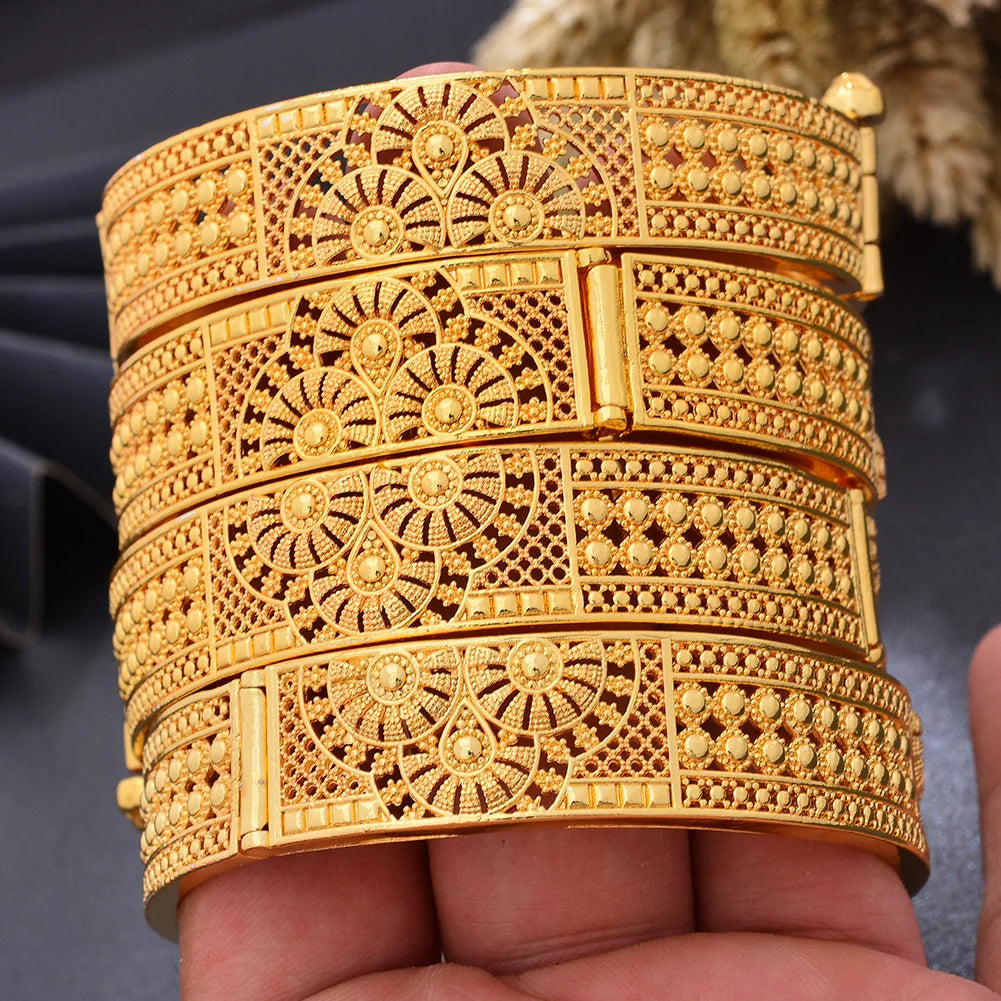 Bangles For Women Luxury Indian Style Dubai Gold Plated Wedding Bridal Jewelry Gift