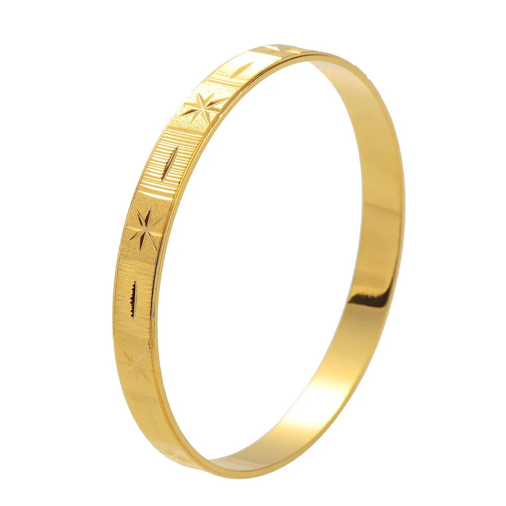 Bangles For Women 24K Gold Plated Fashion Jewelry For Brides Wedding Gifts