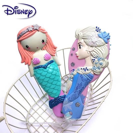 Hair Brush Comb Disney Princess frozen Mermaid Gentle Anti-Static Brush Hair Accessories