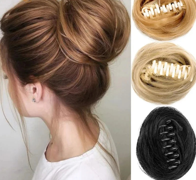 Hair Ring Wrap  Women Girls Scrunchie Chignon With Rubber Band Brown Black Synthetic On Messy Bun Hair Accessories