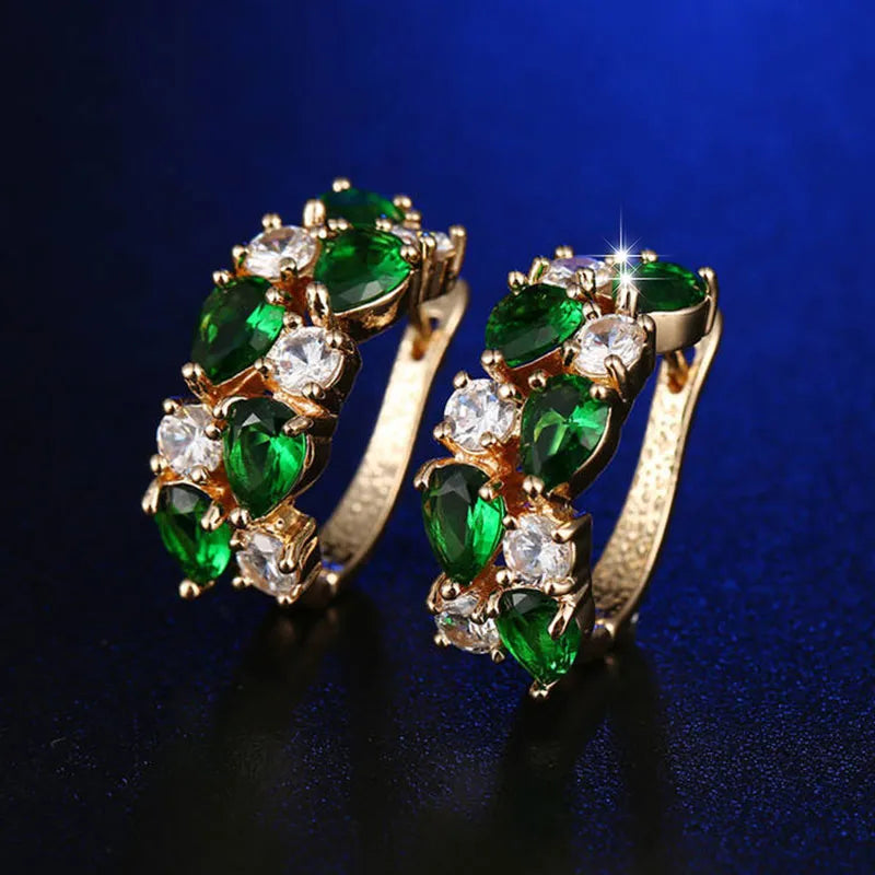 Earring Studs for Women Trendy 13 Colors Zircon 14K Gold Plated fashion Jewelry