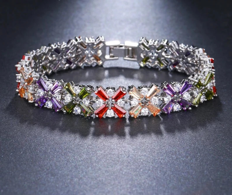 Bracelets For Women Luxury Cubic Zirconia Crystal Bridal Wedding Gift Jewelry