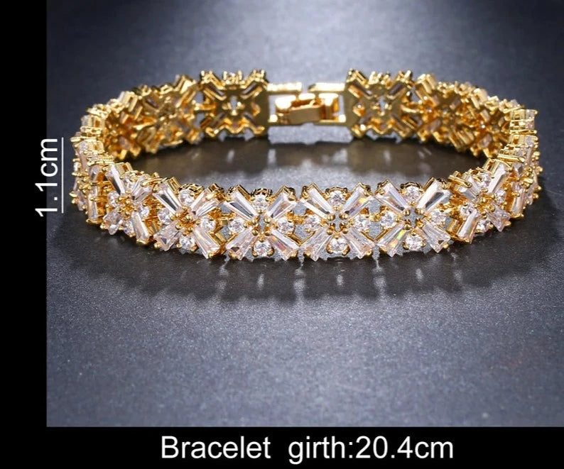 Bracelets For Women Luxury Cubic Zirconia Crystal Bridal Wedding Gift Jewelry