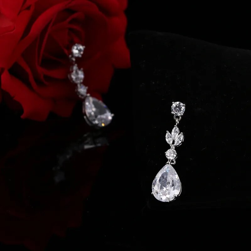 Necklace/Earrings Jewelry Set For Women Gorgeous AAA CZ Stones Bridal