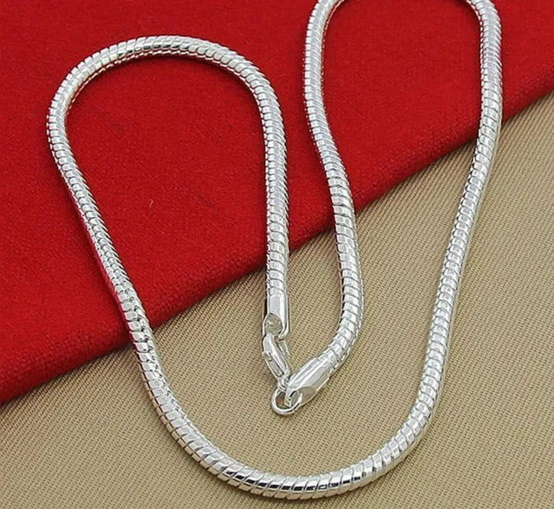 Necklace For Women Men 925 Sterling Silver Snake Chain Wedding Engagement Part Gift Jewelry