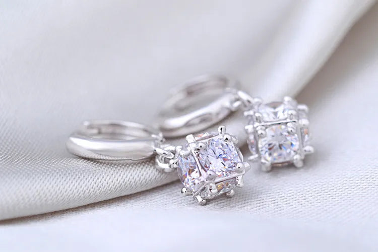 Earring Stud Jewelry New Arrival Shiny CZ Zircon 925 Sterling Silver