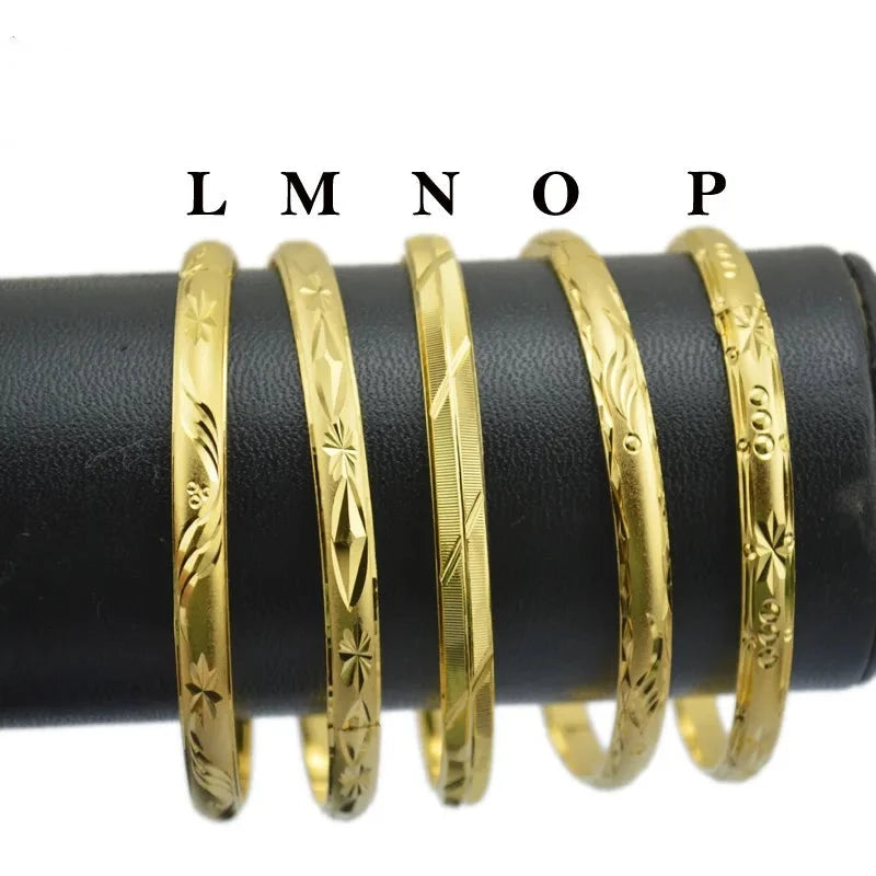 Bangles For Women Dubai Gold Jewelry Gold Color Fashion Bridal Wedding Jewelry Gift