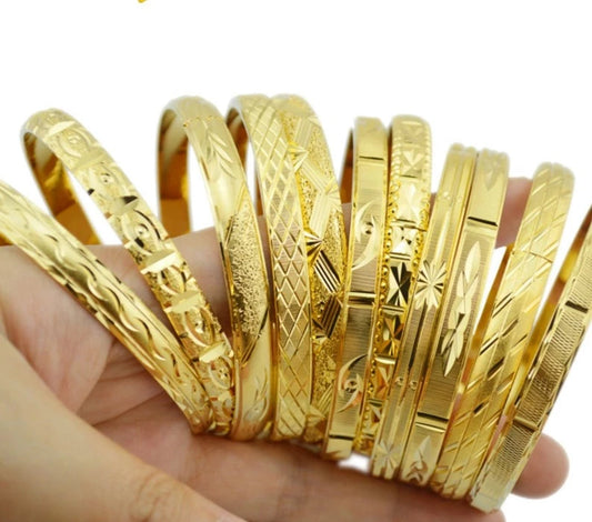 Bangles For Women Dubai Gold Jewelry Gold Color Fashion Bridal Wedding Jewelry Gift