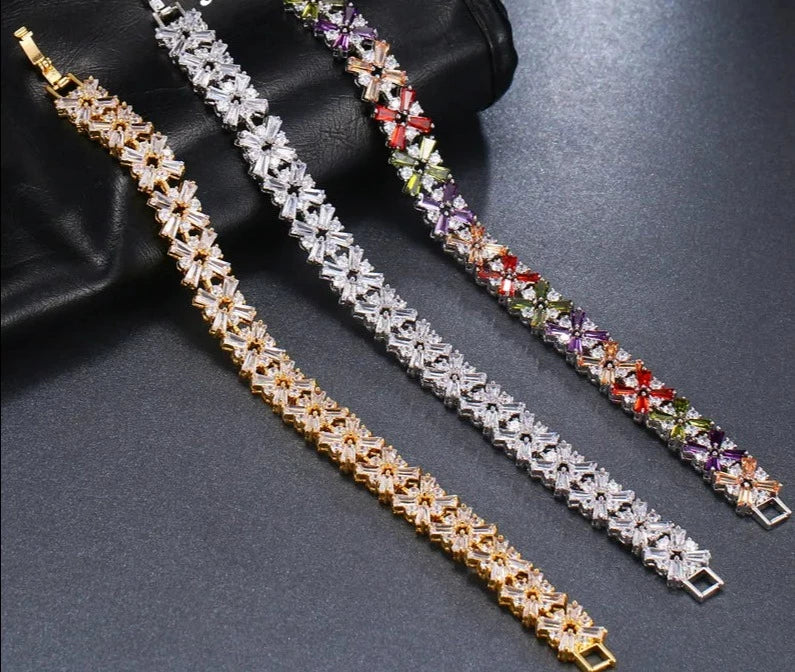 Bracelets For Women Luxury Cubic Zirconia Crystal Bridal Wedding Gift Jewelry