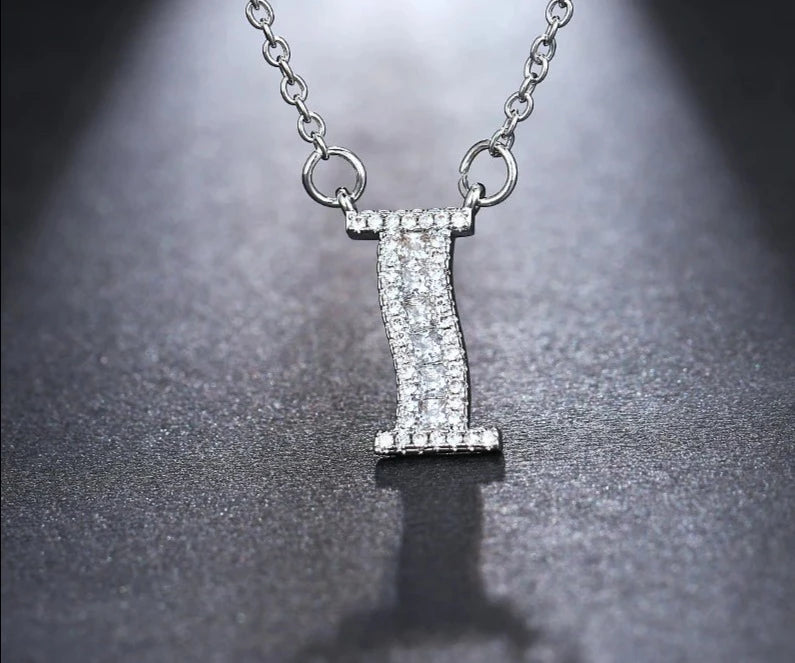 Necklaces Women Letters Chain Pendants Zircon With Gold Color Tennis Chain Party Wedding Gift