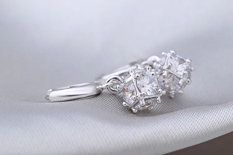 Earring Stud Jewelry New Arrival Shiny CZ Zircon 925 Sterling Silver