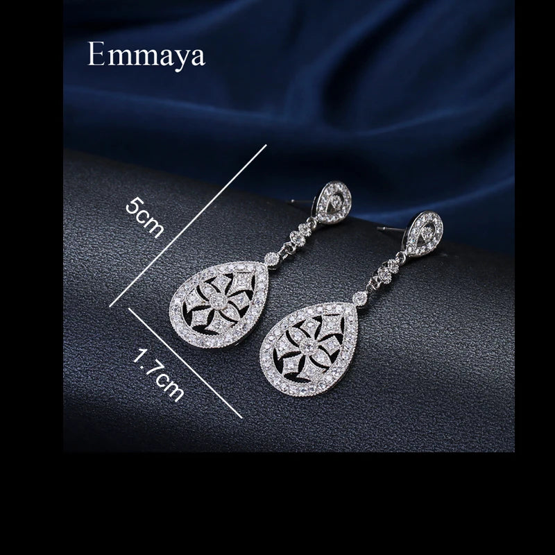 Earrings For Woman White Gold Color AAA Cubic Zircon Elegance Round Jewelry Popular Wedding Party Gift