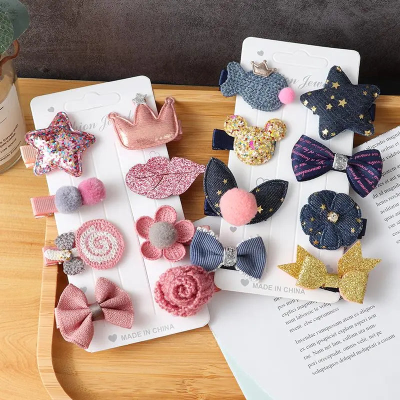 Hair clips Girls  8Pcs/Set Cute Bow Flower Animal Cartoon Hair Accessories Party Gift